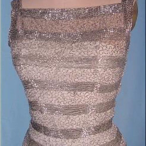 1950's RARE SIR NORMAN HARTNELL COUTURE Silver Beaded Dress! Top of the Line! - Picture 7 of 12